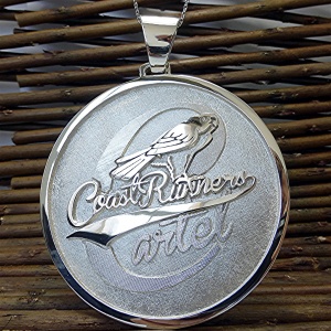 Three inches wide circle logo pendant