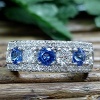 Diamond and Ceylon sapphire ring
