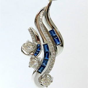 Diamond and sapphire pendant