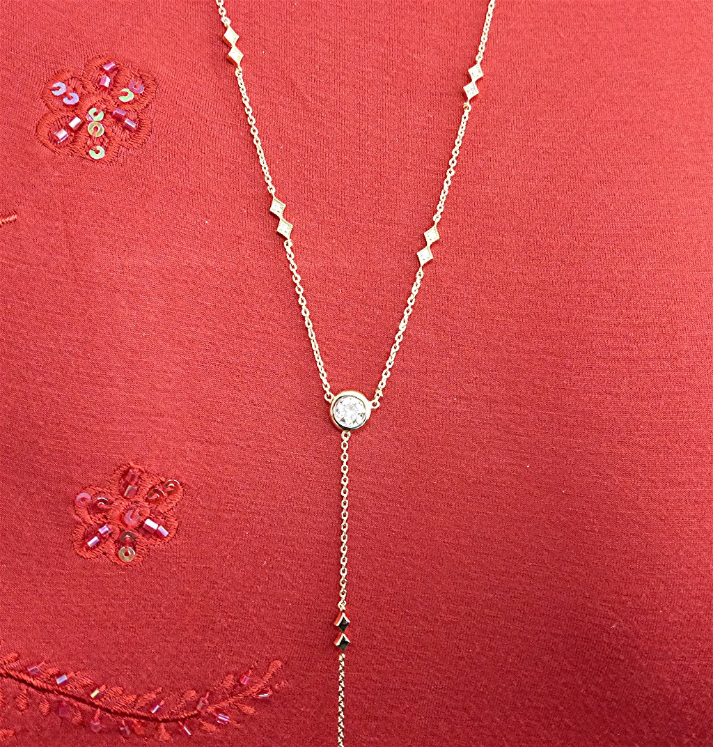 14k gold and diamond Laurent necklace