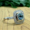 Diamond and aquamarine ring