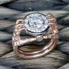 Diamond 14k gold skeleton hand ring
