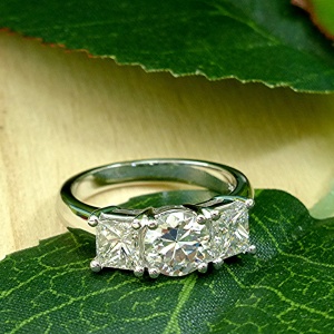 Three stone diamond ring