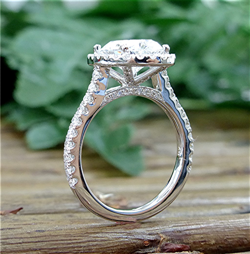 Four Carat Oval Diamond Engagement Ring