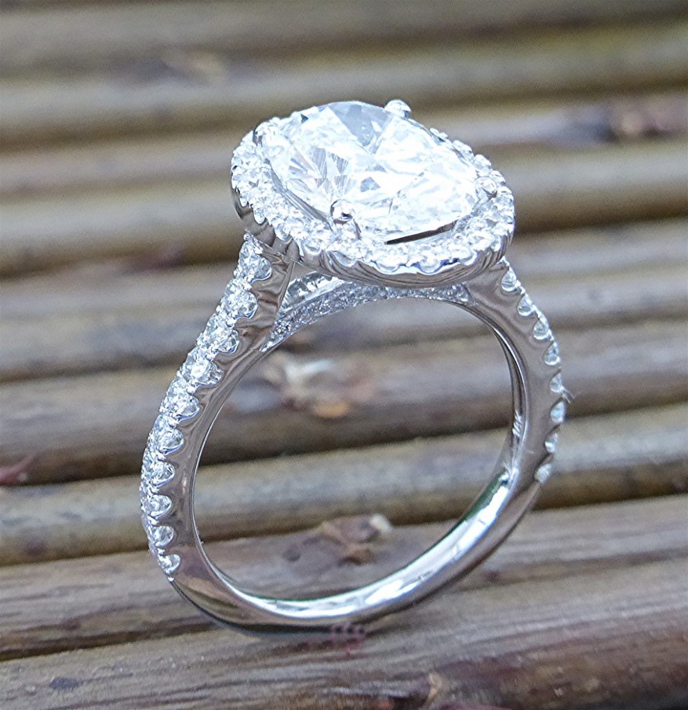 Four Carat Oval Diamond Engagement Ring Limpid Jewelry