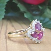 Diamond and cluster Ruby ring