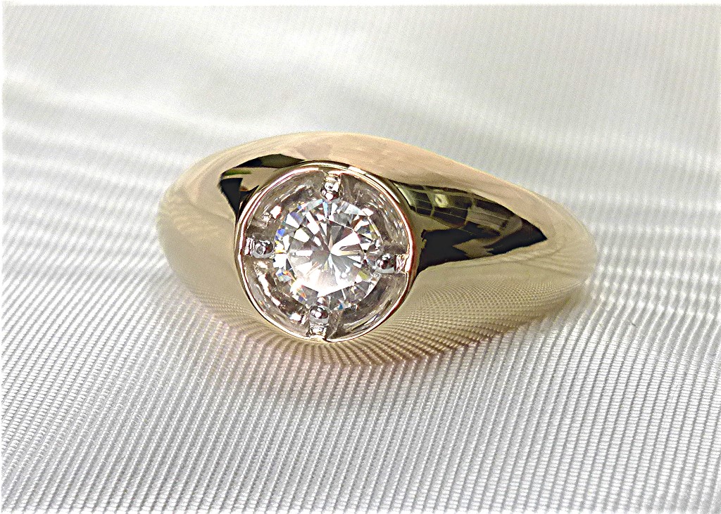 Gents ring of single stone 3D model 3D printable | CGTrader