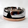 Mens Two tone, 14k rose and white gold