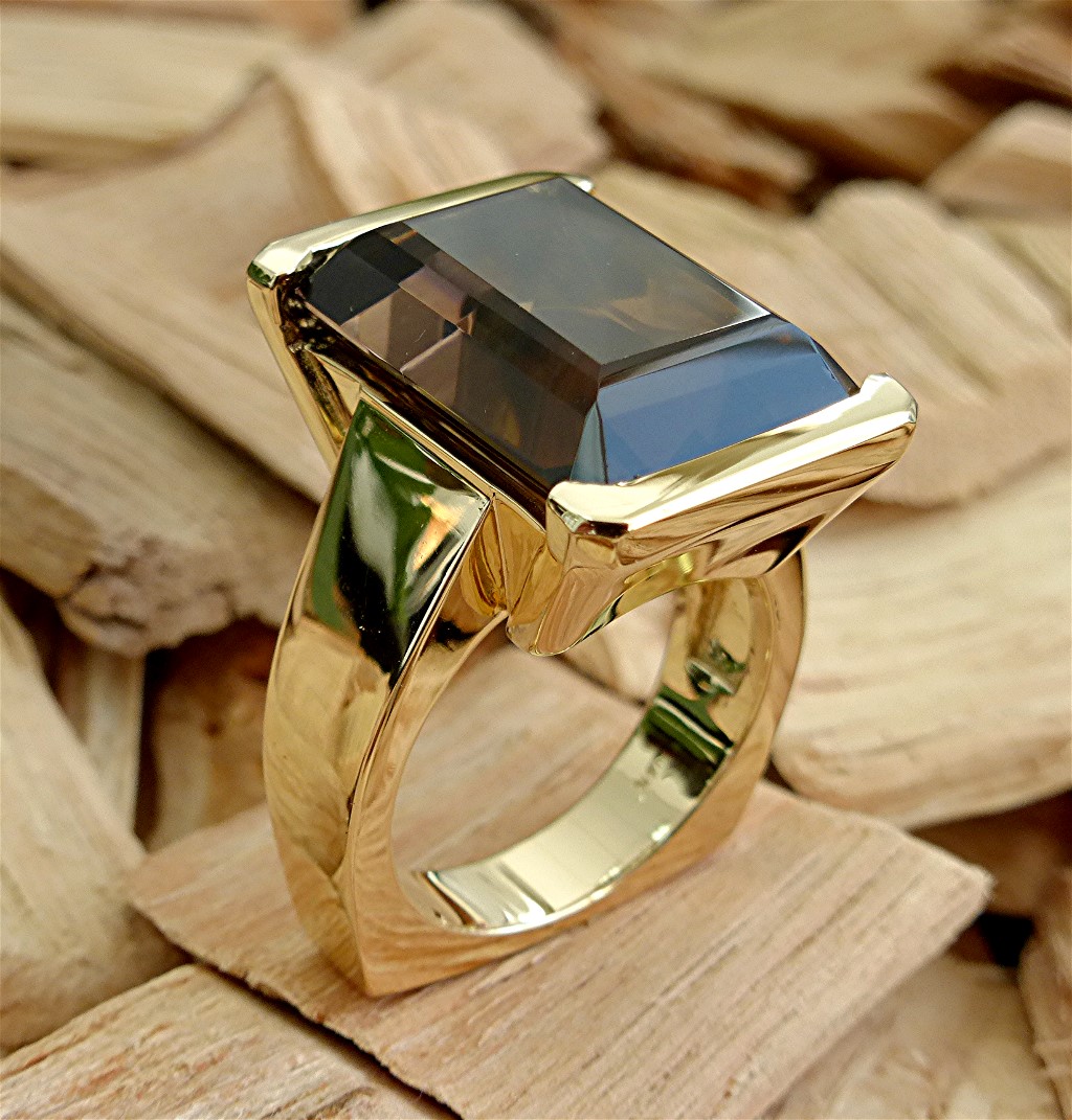 Large Smoky Quartz 14k Gold Ring | Limpid Jewelry