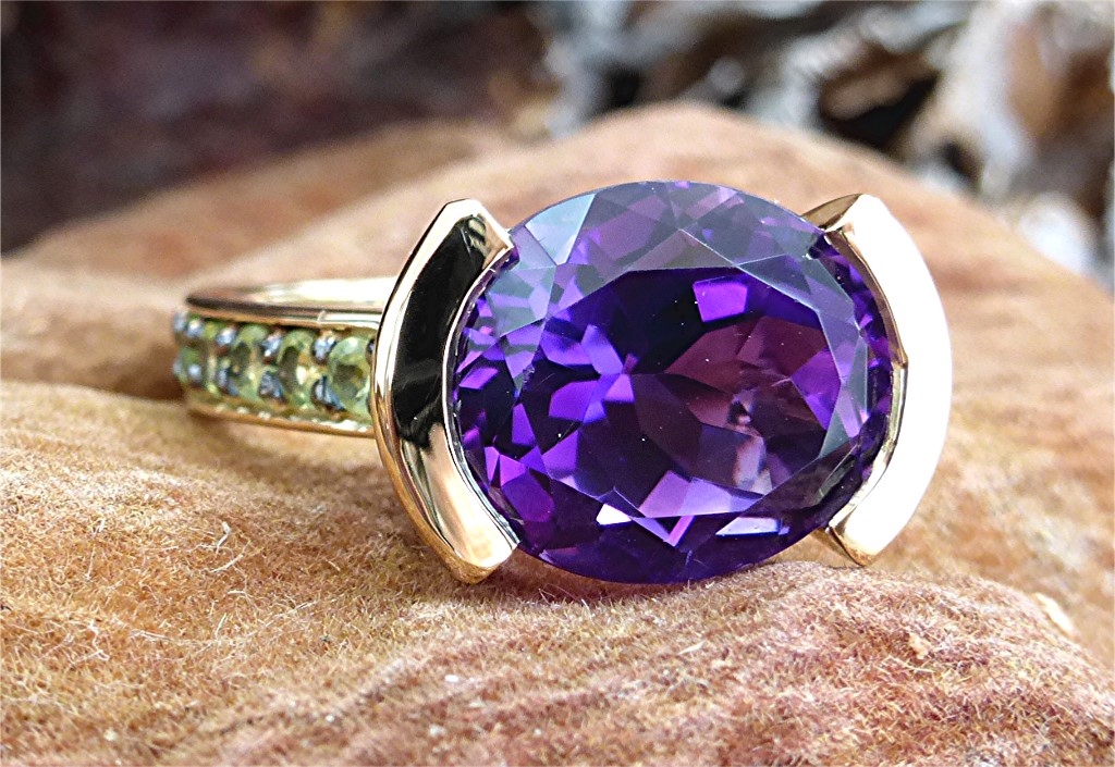 14k colored stone ring