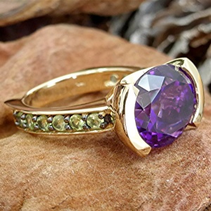 14k colored stone ring