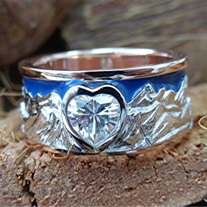 Mountain ring with blue sky