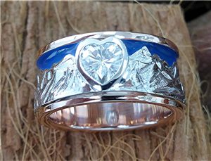 Mountain ring with blue sky