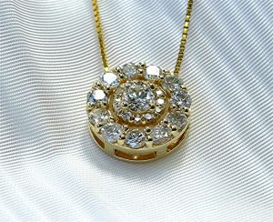 1.89 carat double halo pendant