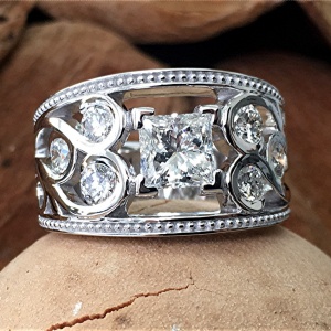 14k gold diamond engagement ring