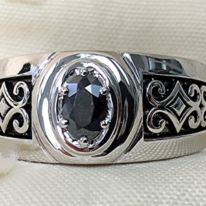 Black diamond mens ring