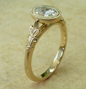 14k Gold Moissanite Engagement Ring