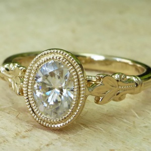 14k Gold Moissanite Engagement Ring