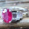 Burma ruby and diamond engagement ring