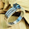 Diamond and alexandrite engagement ring
