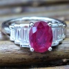 Burma ruby and diamond engagement ring