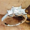Lucida three stone princess cut engagement ring