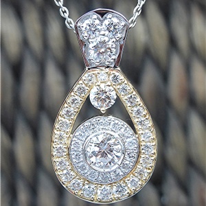 14k Two Tone 2.74ct. Diamond Pendant