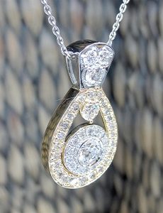 14k Two Tone 2.74ct. Diamond Pendant