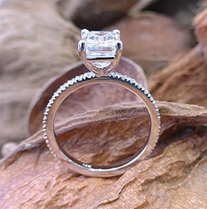 Two karat emerald cut engagement ring