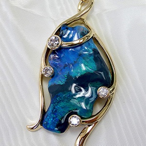 Larger free shaped opal pendant