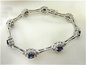 14k gold diamond and sapphire bracelet