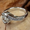 14k White Gold Diamond bypass ring