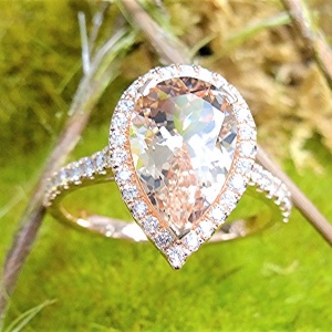 Diamond and morganite ring