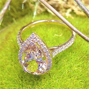 Diamond and morganite ring