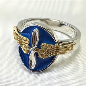 14k gold wing aviation ring