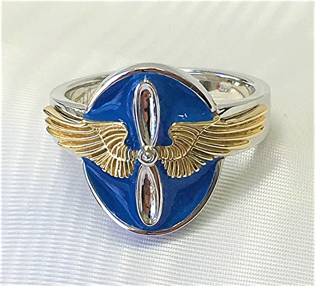 14k gold wing aviation ring