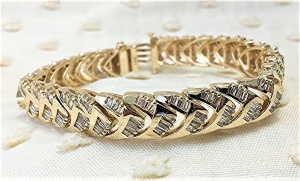 14k gold and diamond bracelet